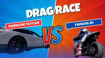 Embedded thumbnail for Porsche Taycan GTS vs Yamaha R1